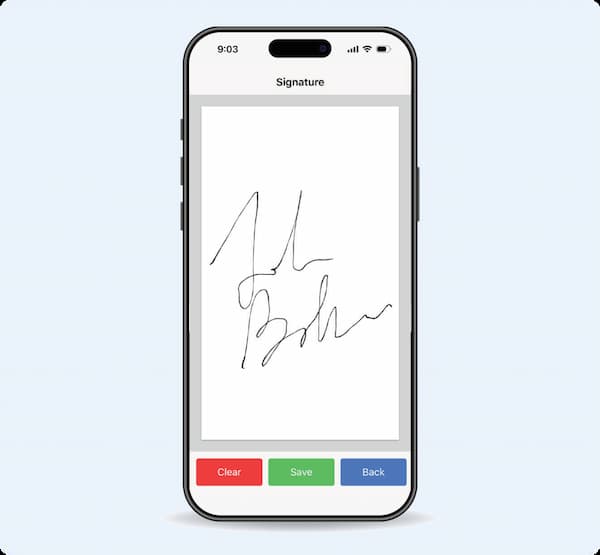 Axon Truck Link app screen simulated on a smartphone