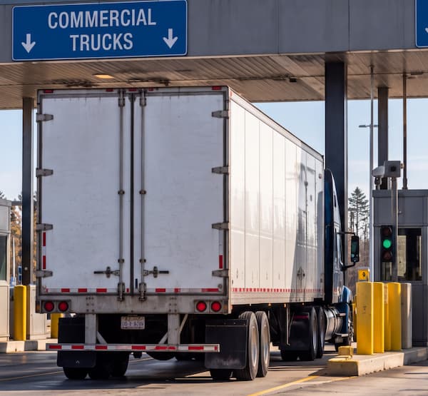 Truck at a toll booth