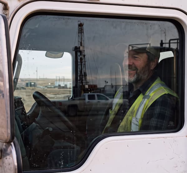 Truck driver driving a truck